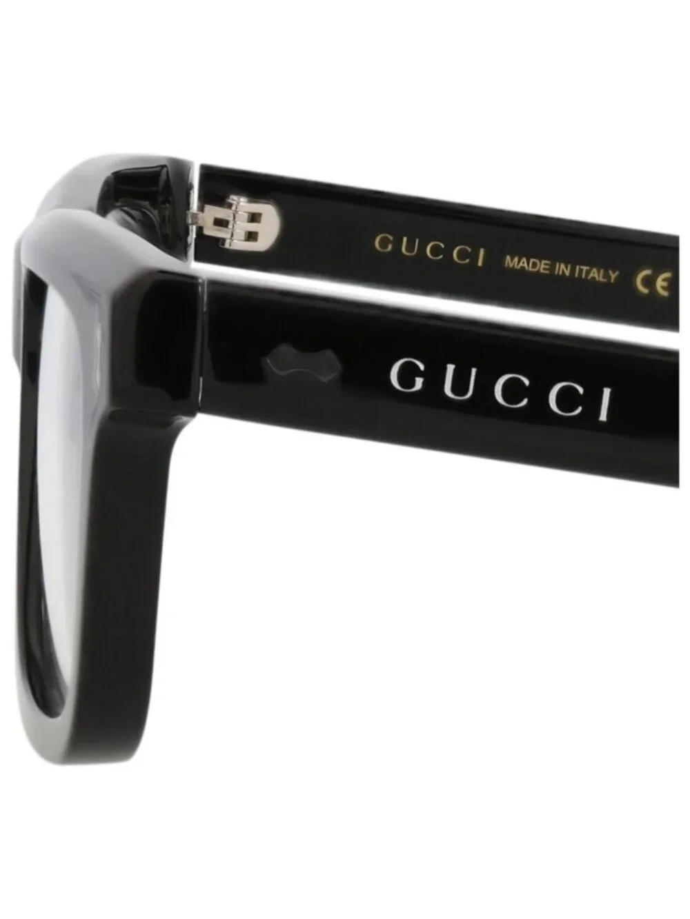 New Gucci Women's Eyeglasses Square Rectangle Recycled Acetate Frame Mens Black